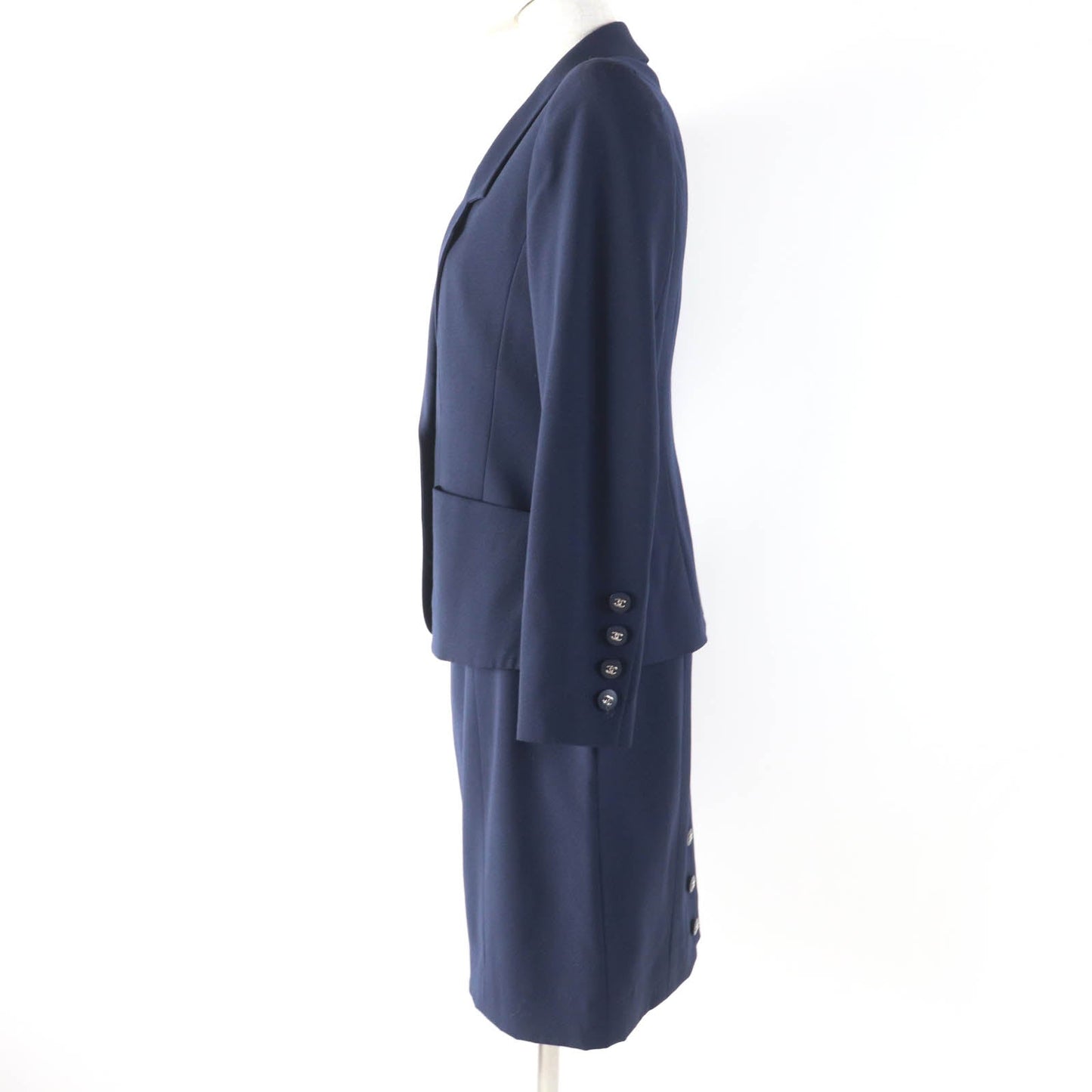 Chanel COCO Mark Button Wool Silk Setup