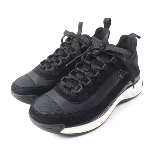 Chanel COCO Mark logo design suede sneakers