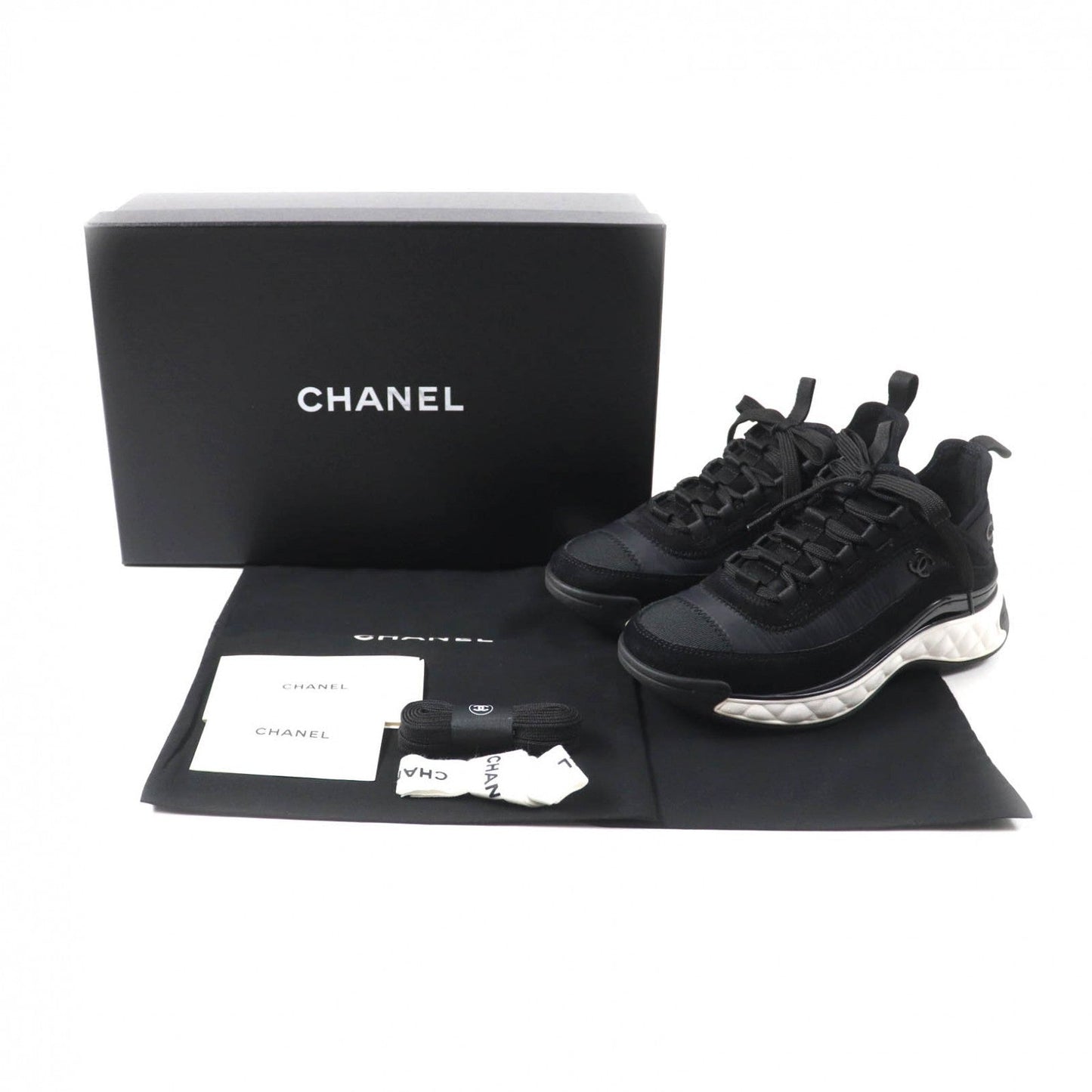 Chanel COCO Mark logo design suede sneakers
