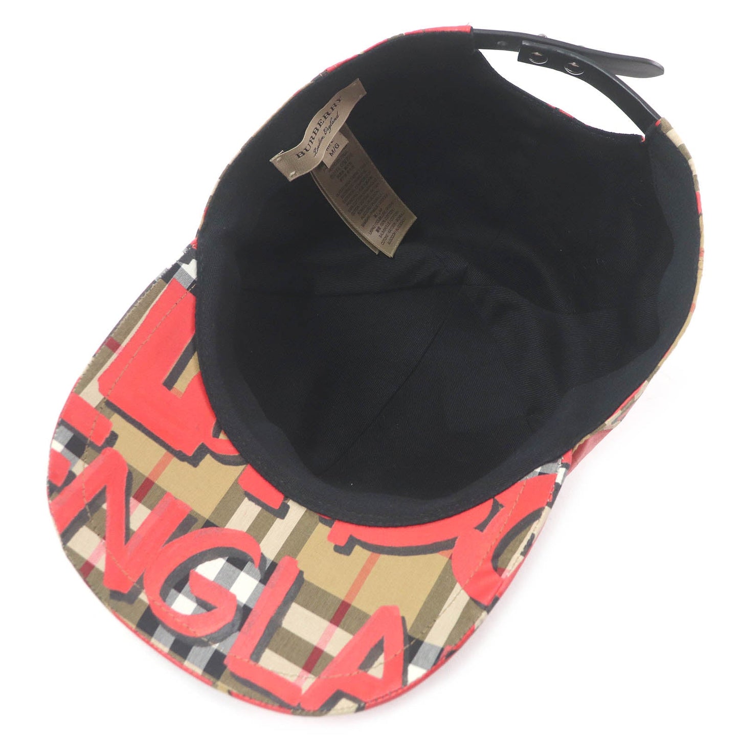 Burberry 4074816 Nova Check Graffiti Cotton Baseball Cap