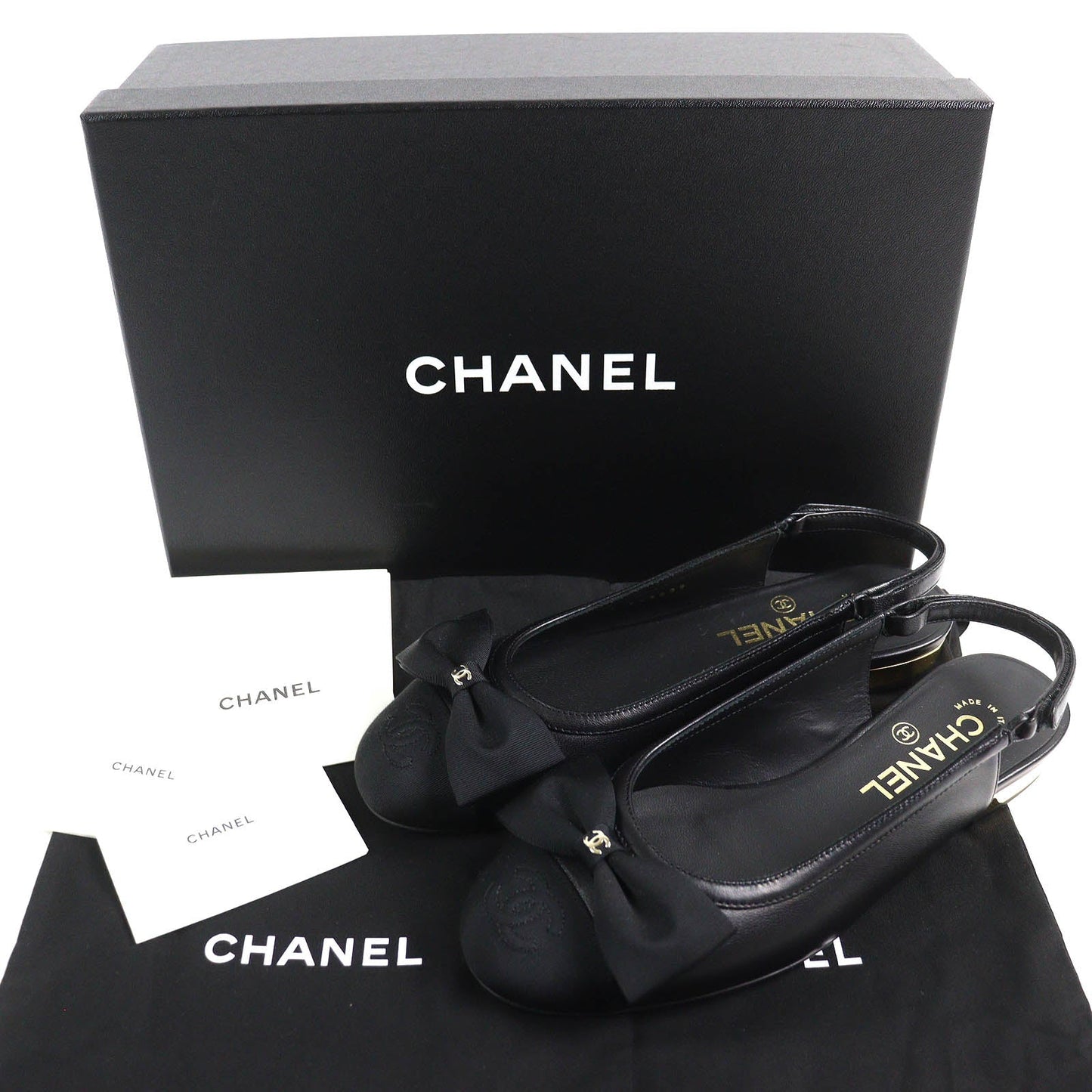 Chanel COCO Mark ribbon Lamb leather pumps