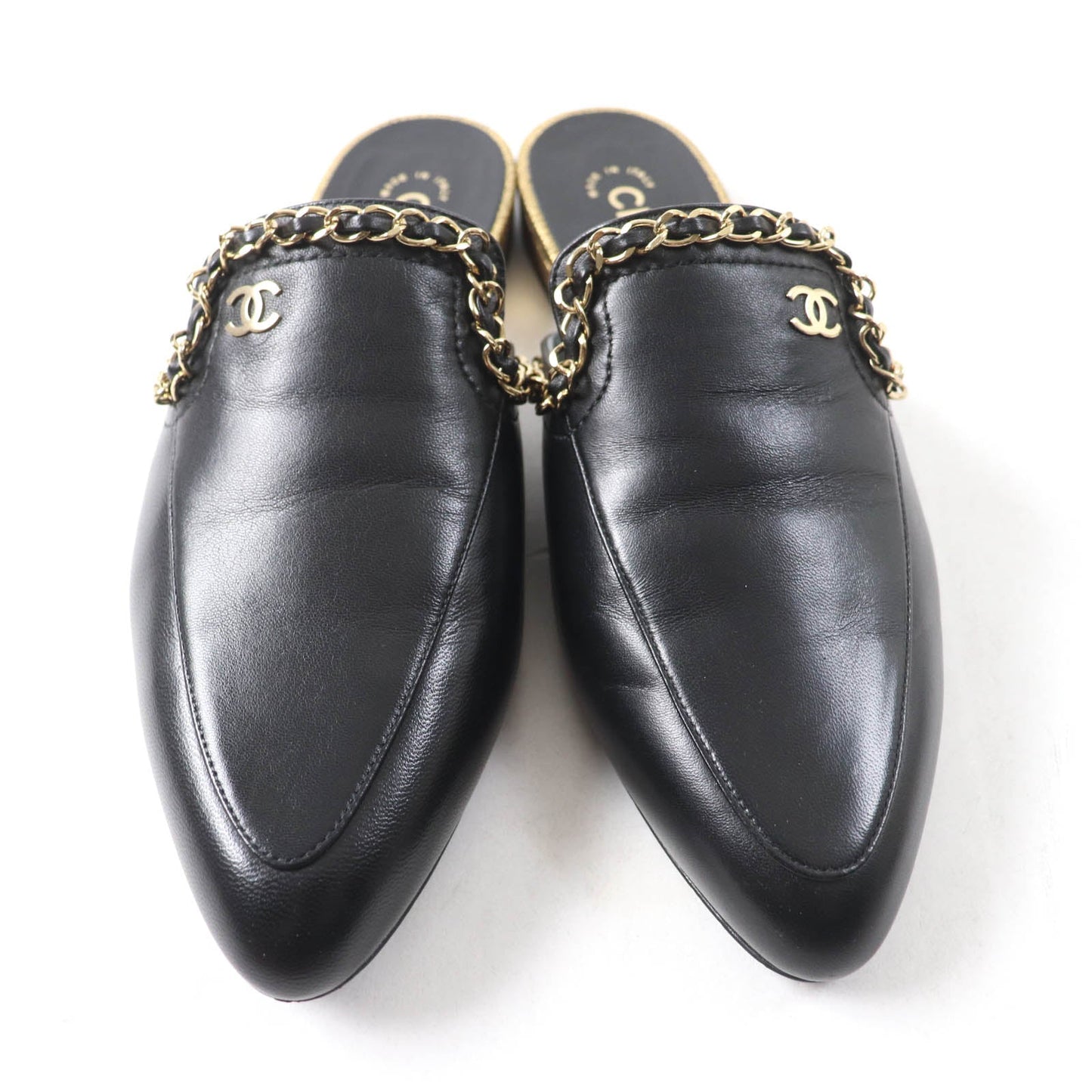 Chanel 19A G34926 COCO Mark Leather Mule