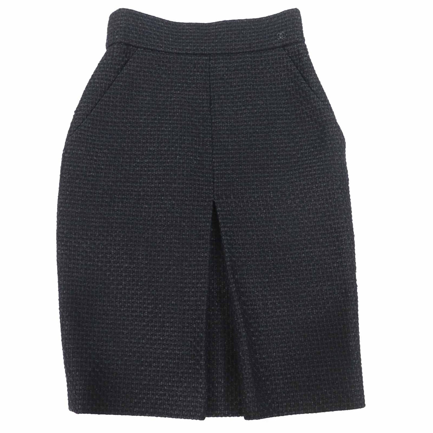 Chanel COCO Mark Tweed Wool Skirt
