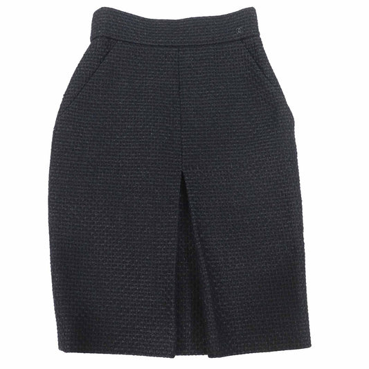 Chanel COCO Mark Tweed Wool Skirt