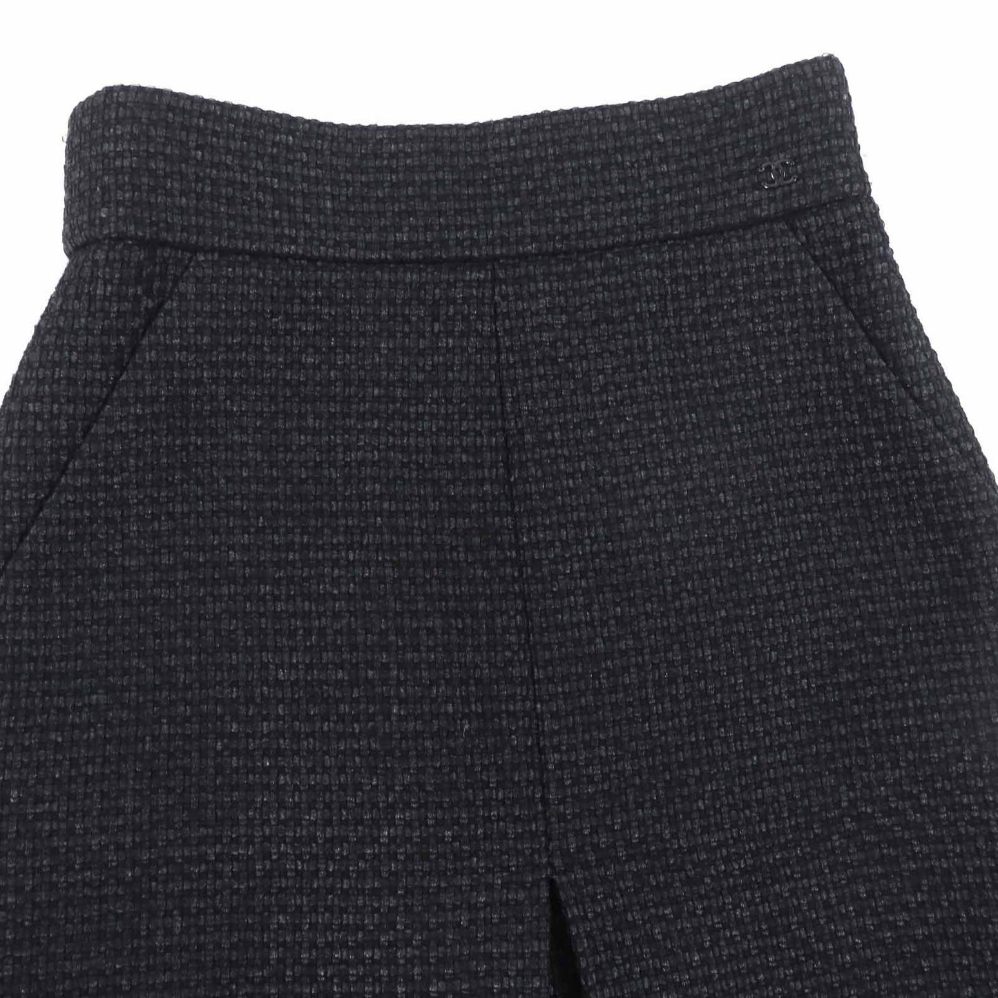 Chanel COCO Mark Tweed Wool Skirt