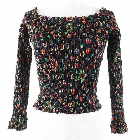 Chanel COCO Mark All-over Print Polyester Elastane Blouse