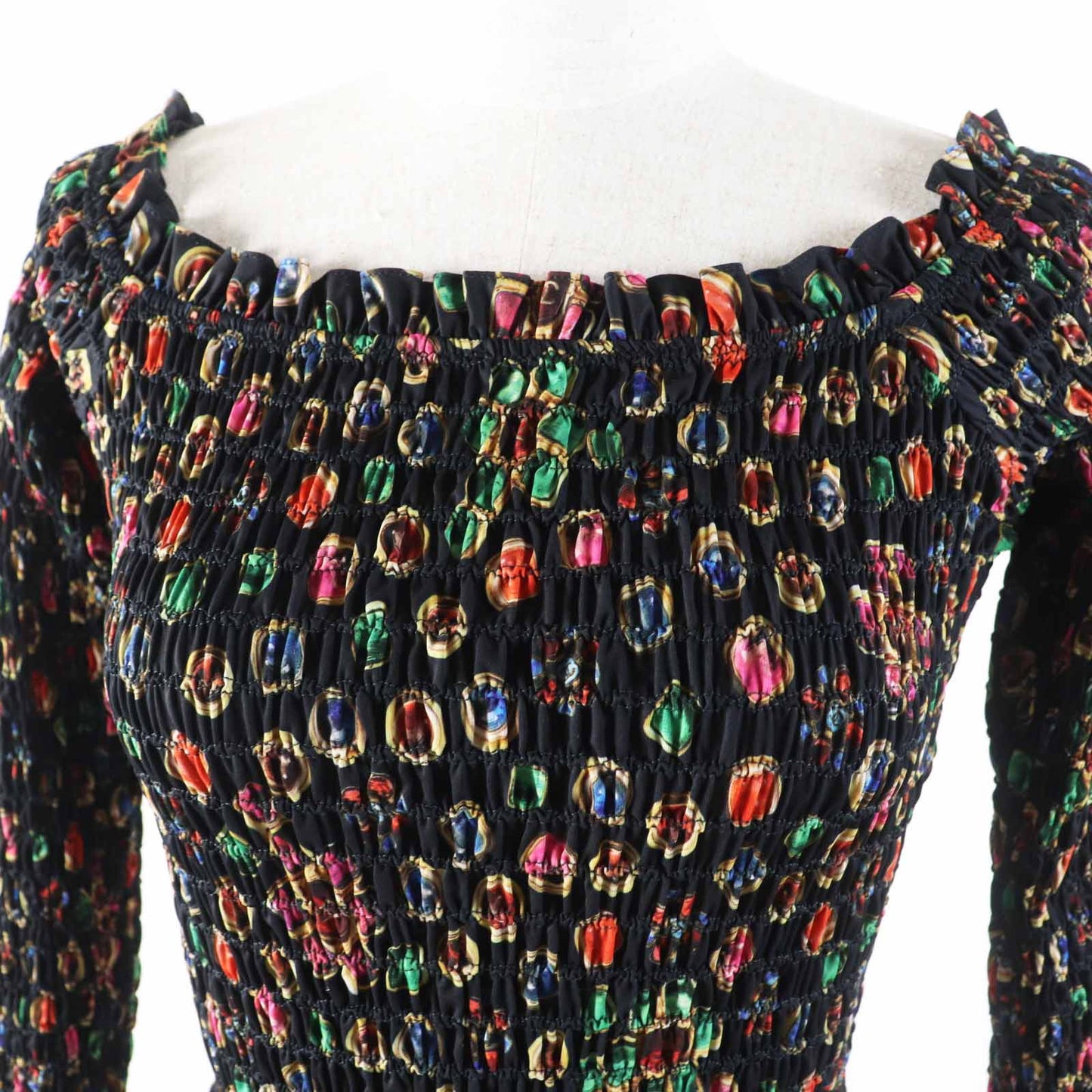 Chanel COCO Mark All-over Print Polyester Elastane Blouse