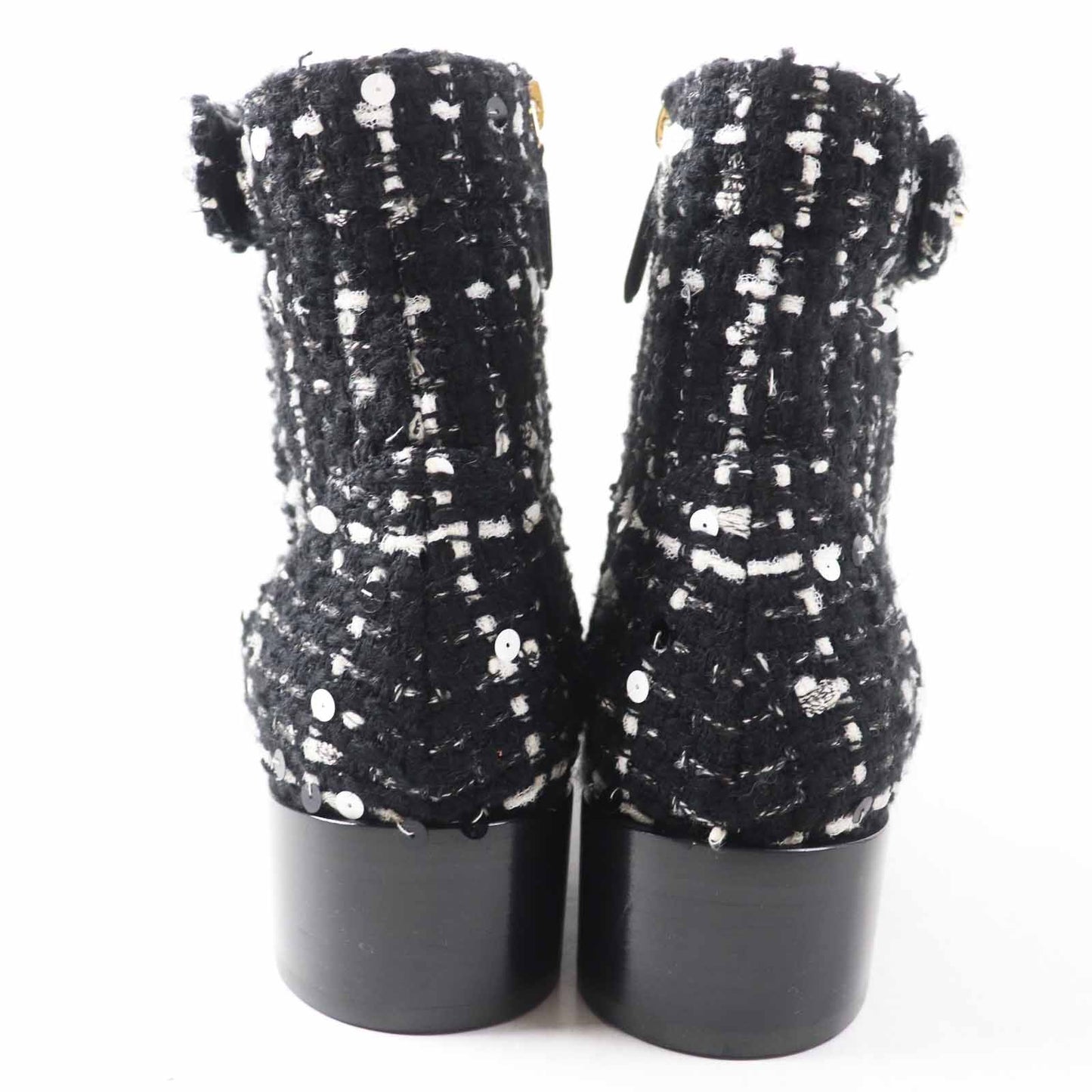 Chanel COCO Mark Turnlock Tweed Short Boots