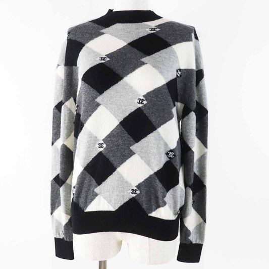 Chanel COCO Mark Diamond Pattern Cashmere Knitwear