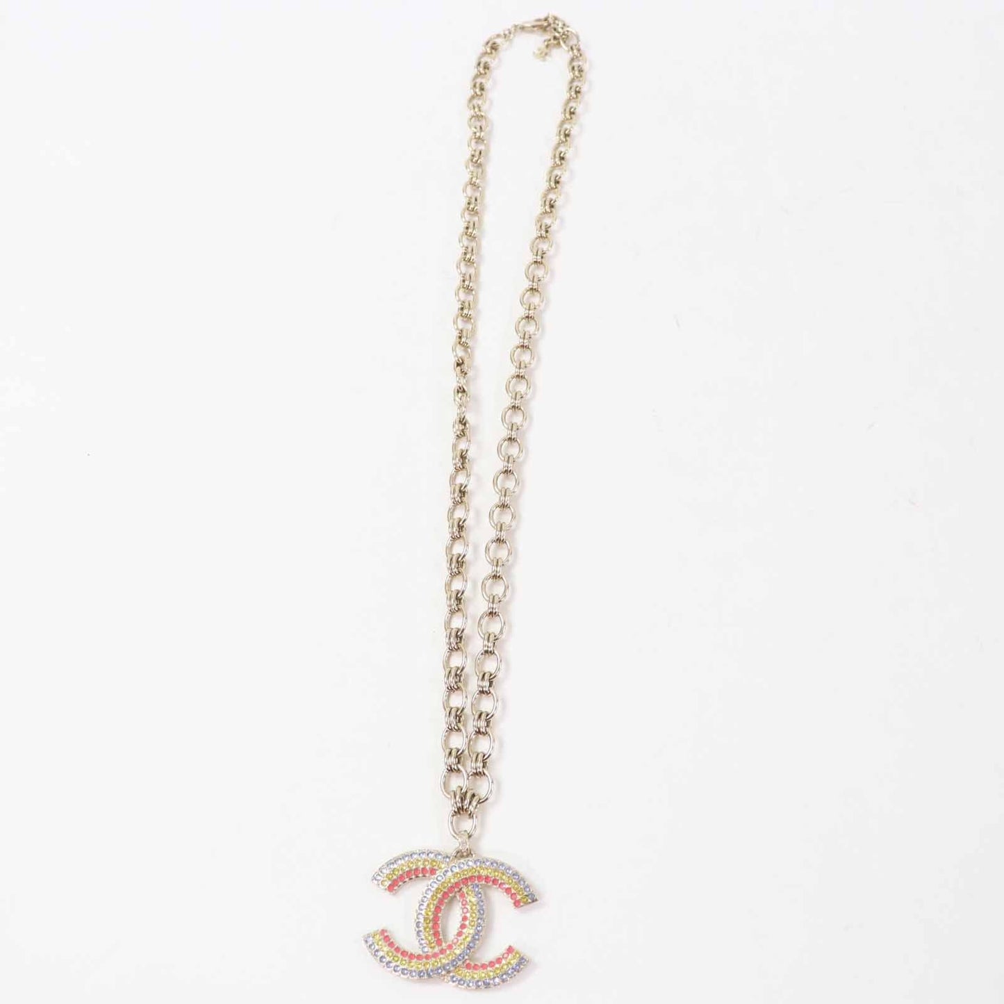 Chanel COCO Mark Rainbow Rhinestone Necklace