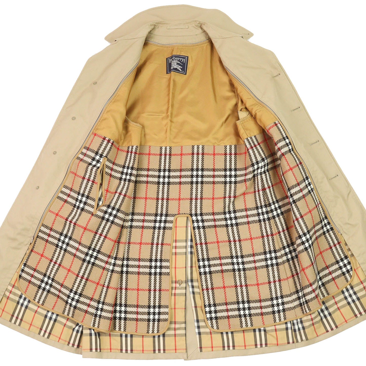 Burberrys Nova check wool lining coat