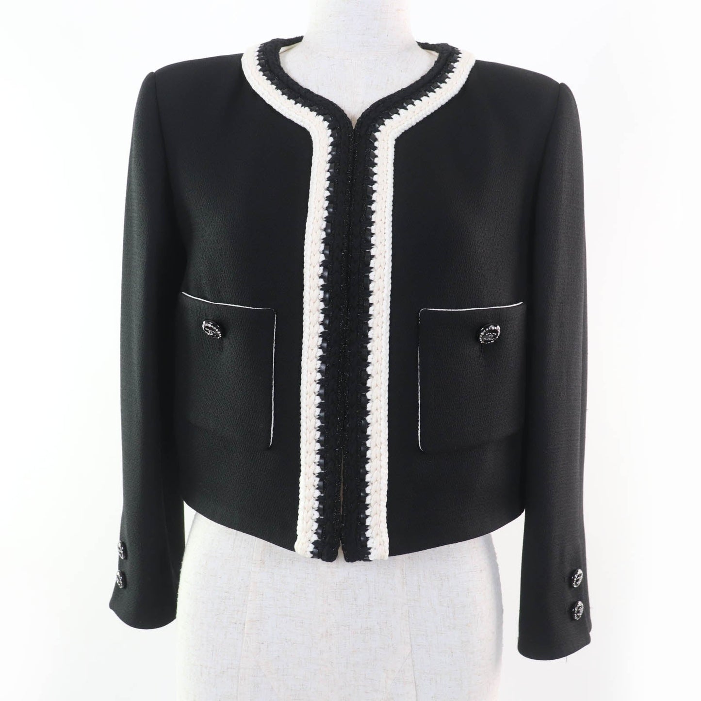 Chanel COCO Mark Button Silk Jacket