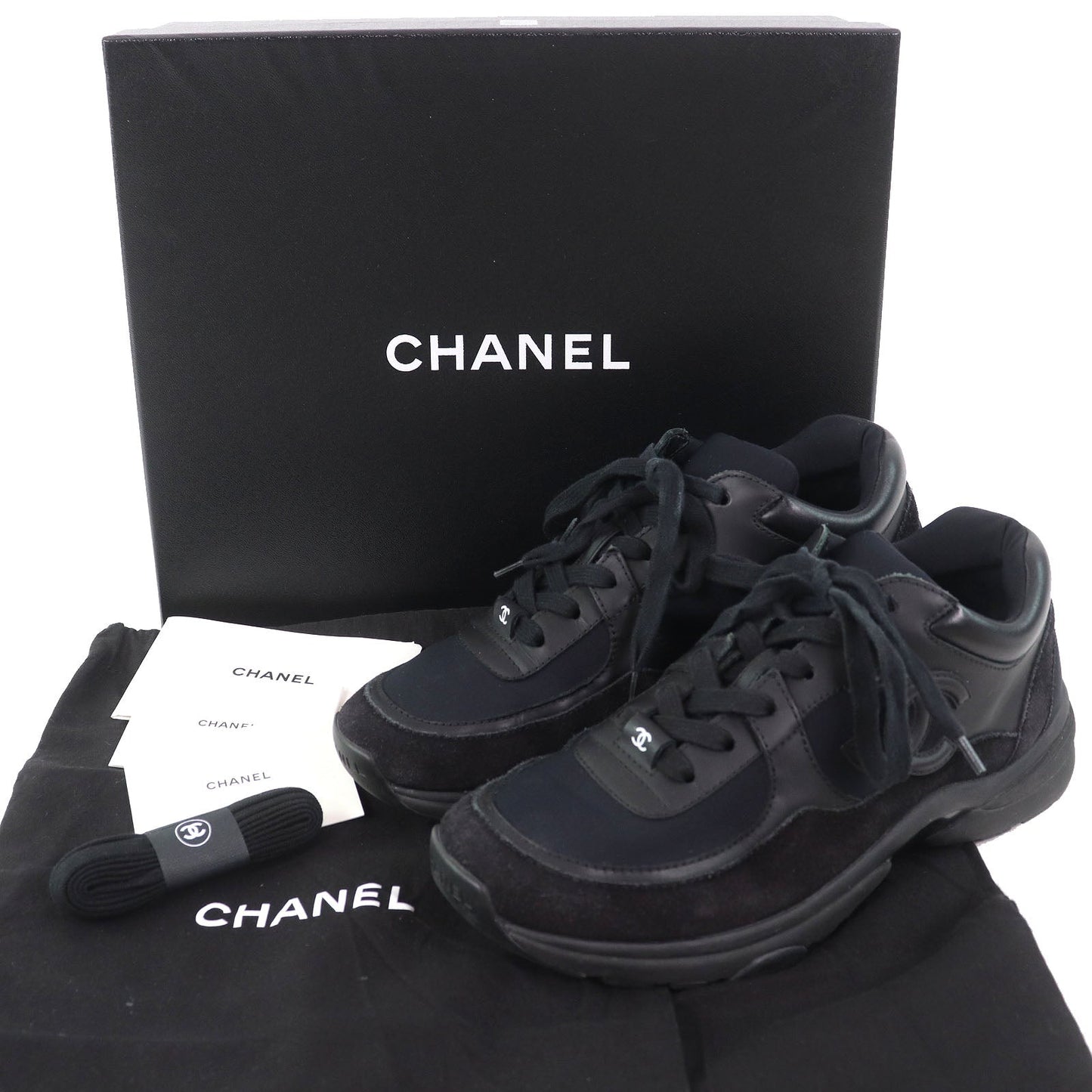 Chanel COCO Mark Suede Leather Sneakers