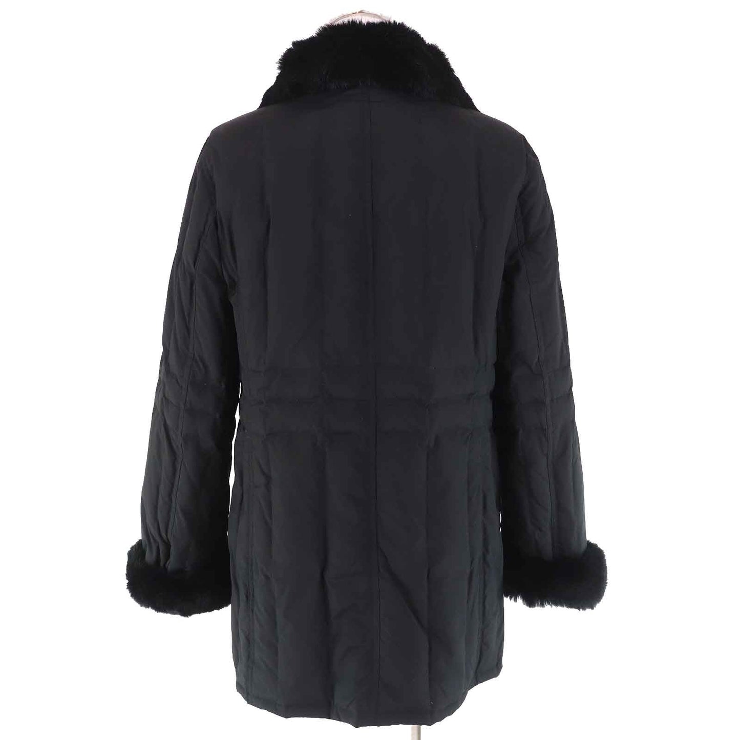 Burberry London Down Coat Rabbit Fur Nova Check Down Coat