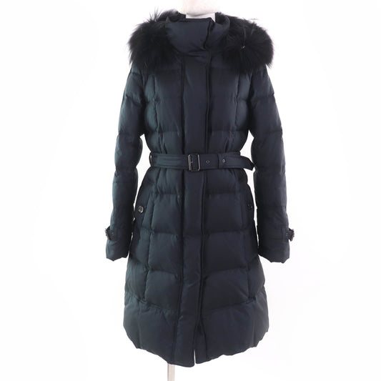 Burberry London Nova check Raccoon fur down coat