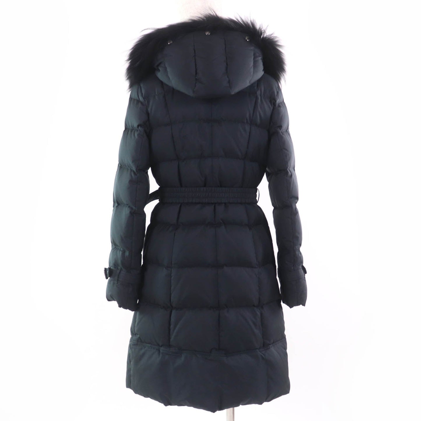 Burberry London Nova check Raccoon fur down coat