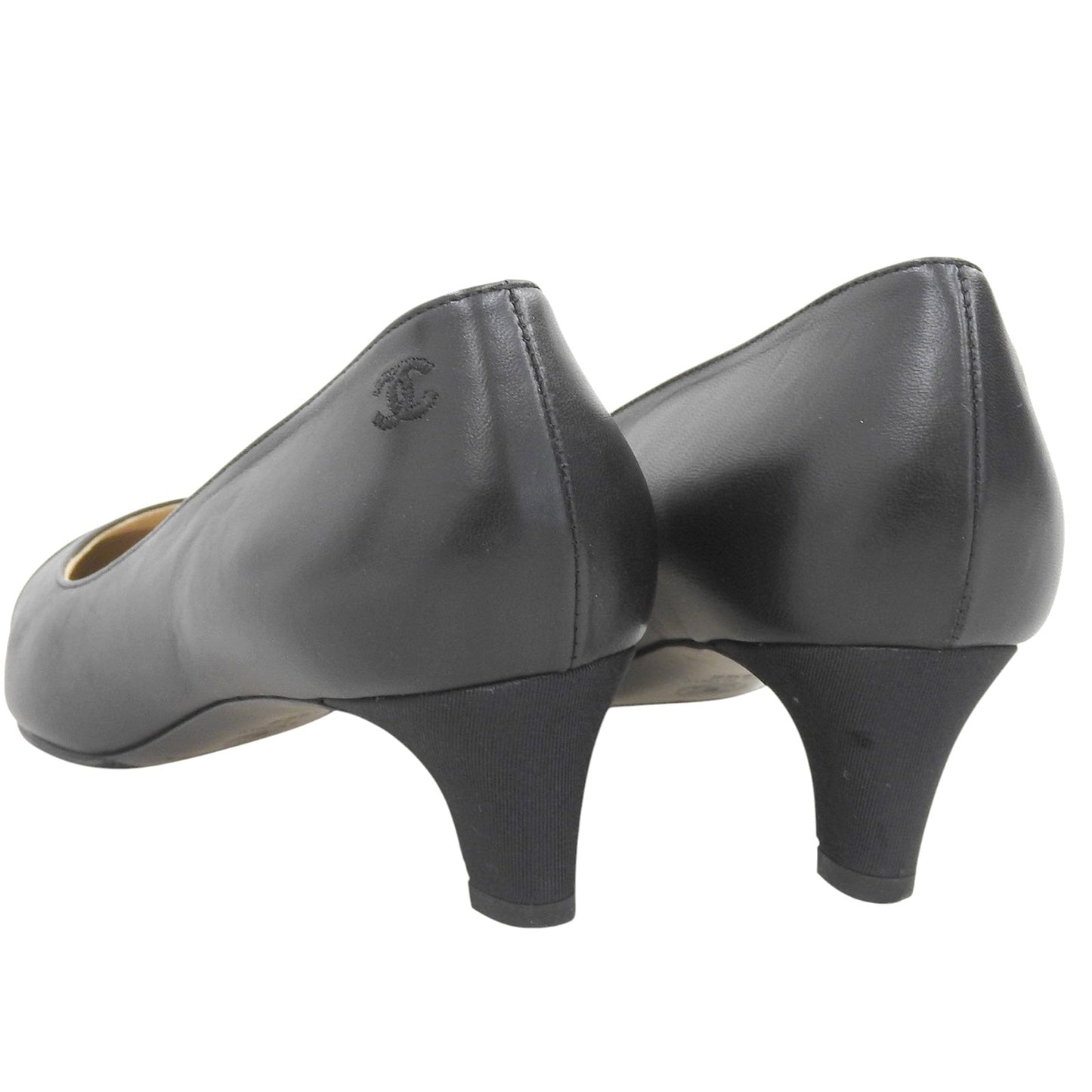 Chanel Gabriel Embroidered Logo Leather Pumps