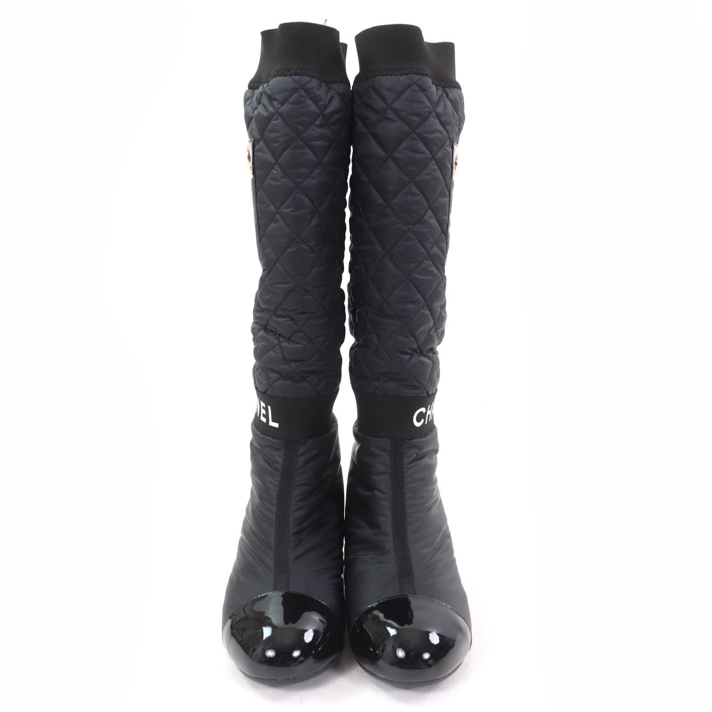 Chanel COCO logo design Patent Leather 2way Boots