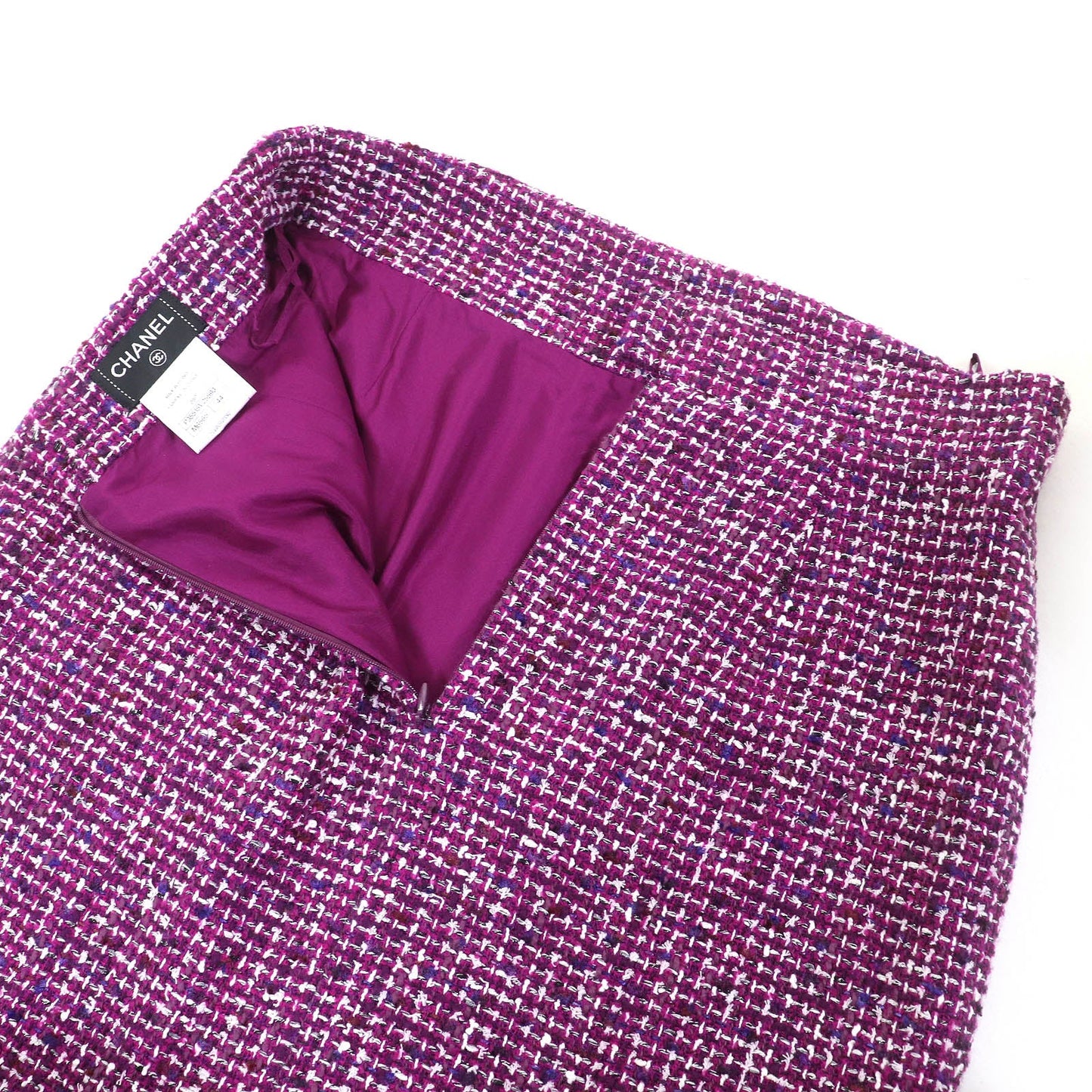 Chanel COCO Mark Plate Cotton Tweed Skirt