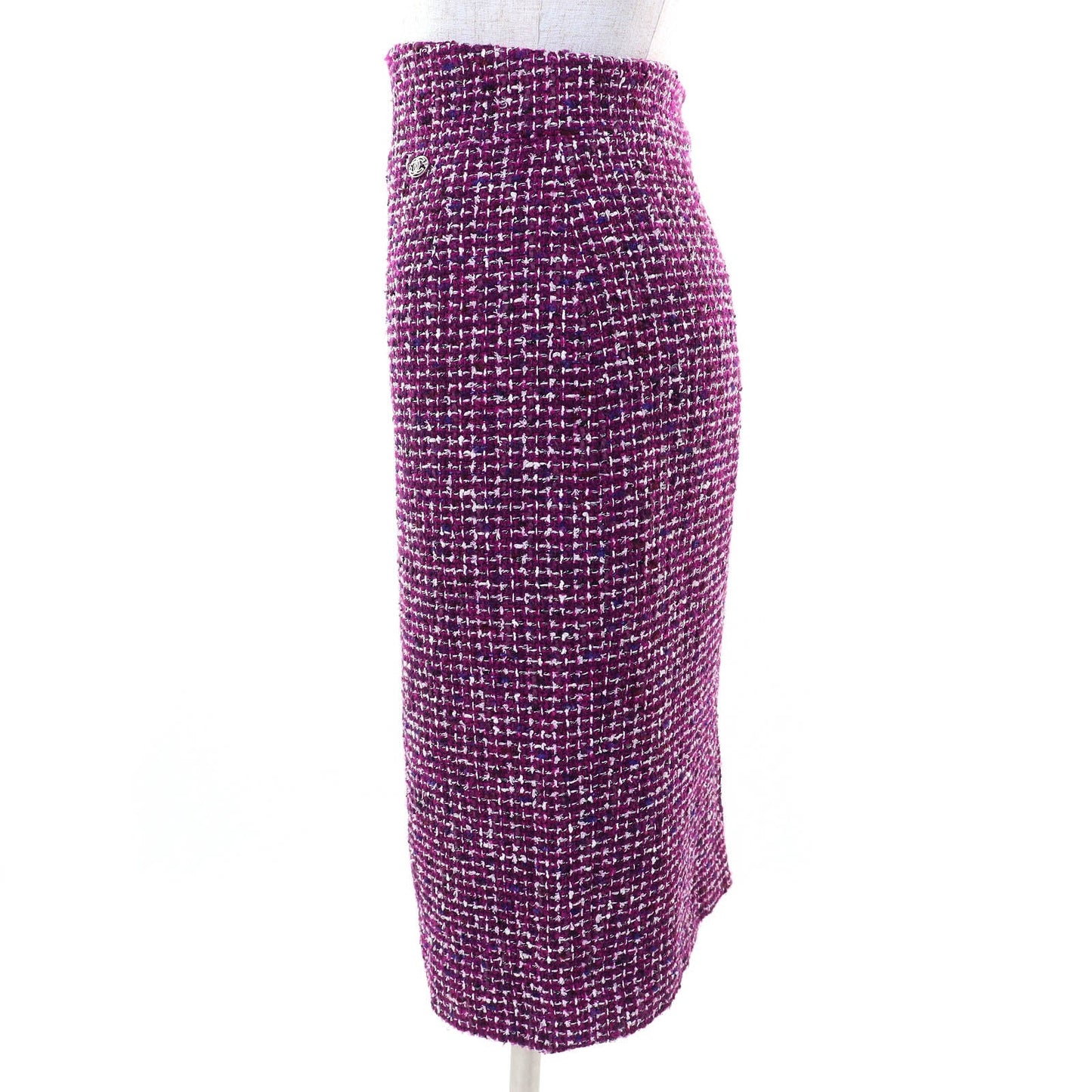 Chanel COCO Mark Plate Cotton Tweed Skirt