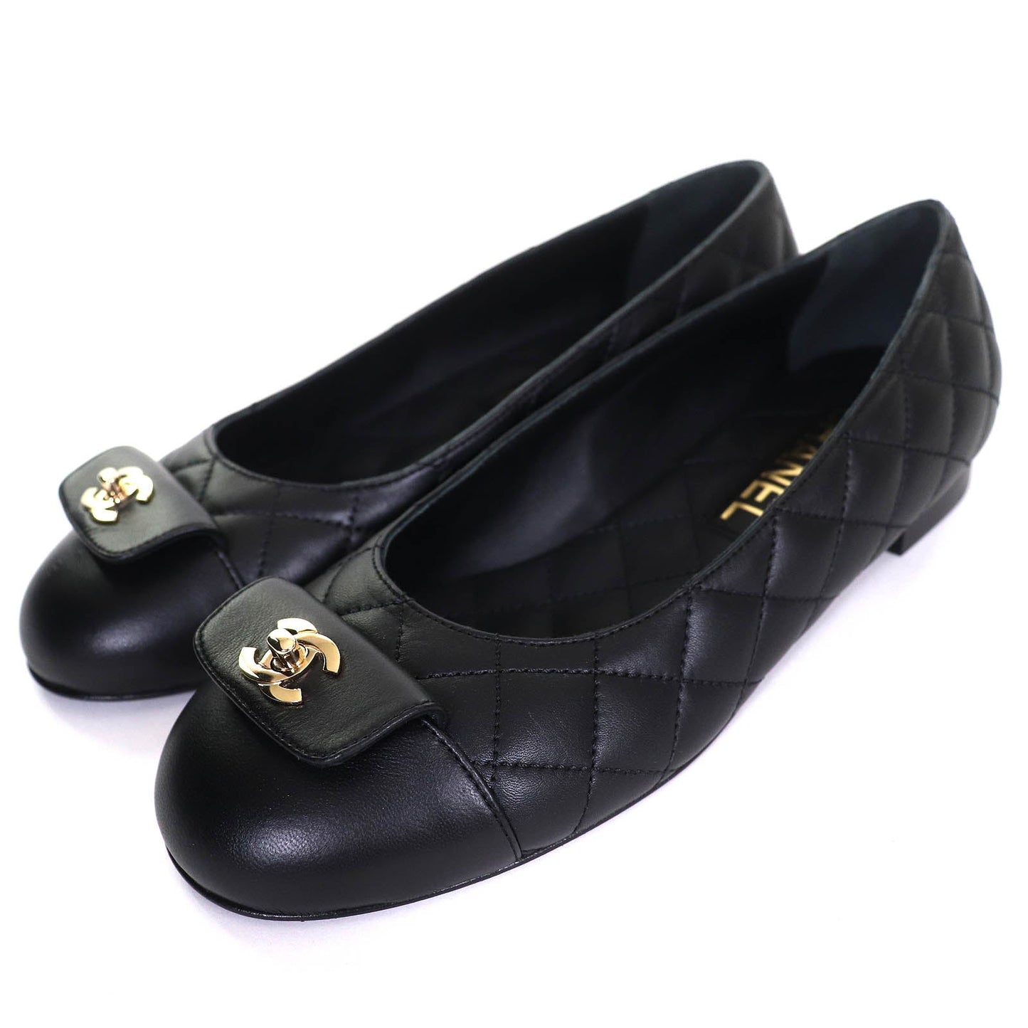 Chanel COCO Mark Turnlock Matelasse Ballerina Flats