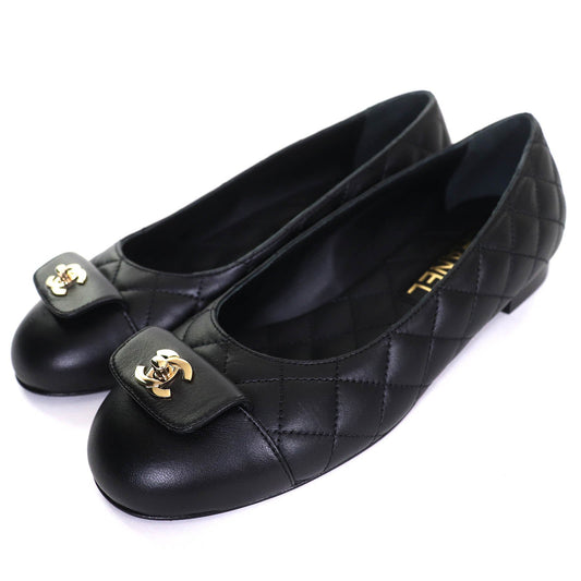 Chanel COCO Mark Turnlock Matelasse Ballerina Flats