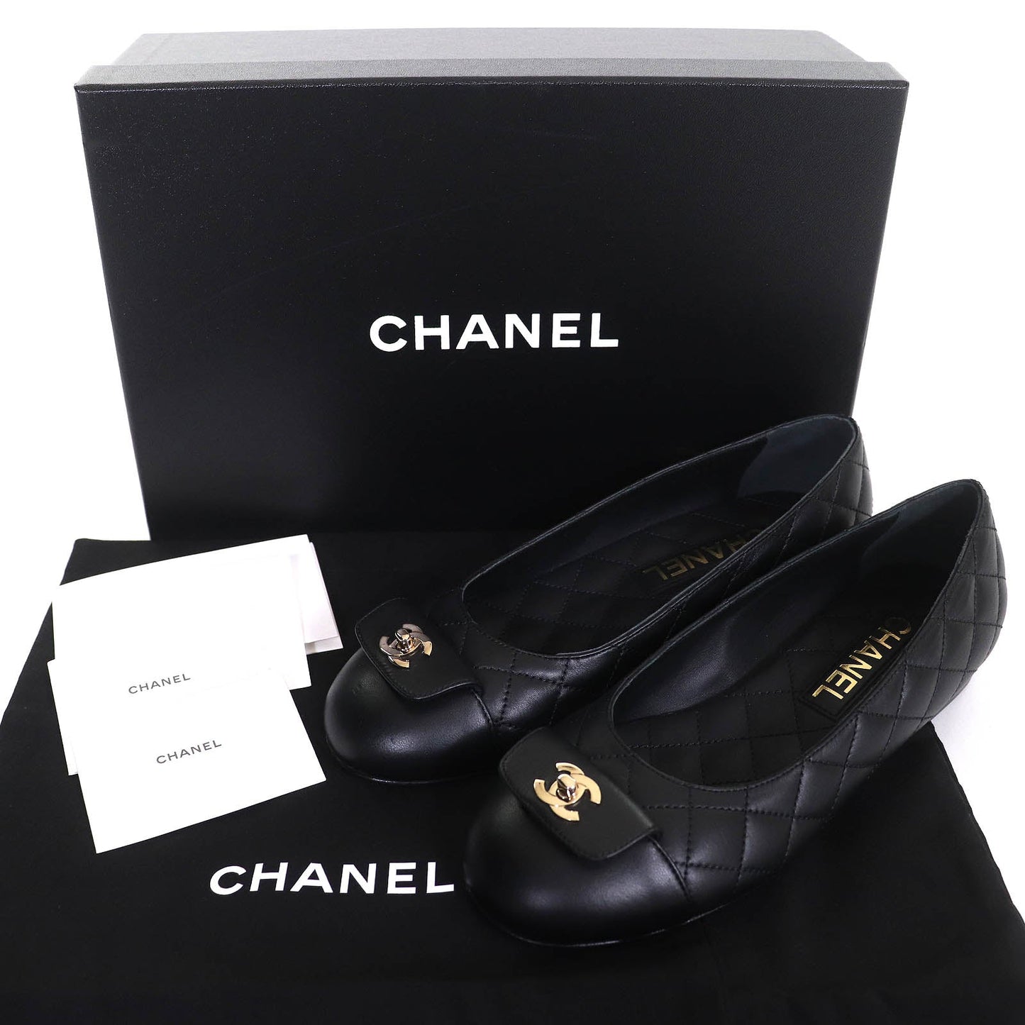 Chanel COCO Mark Turnlock Matelasse Ballerina Flats
