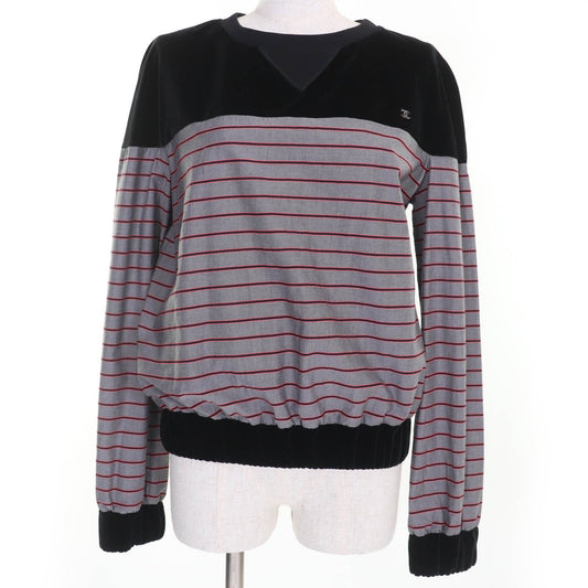 Chanel COCO Mark Border Pattern Velvet Switch Top