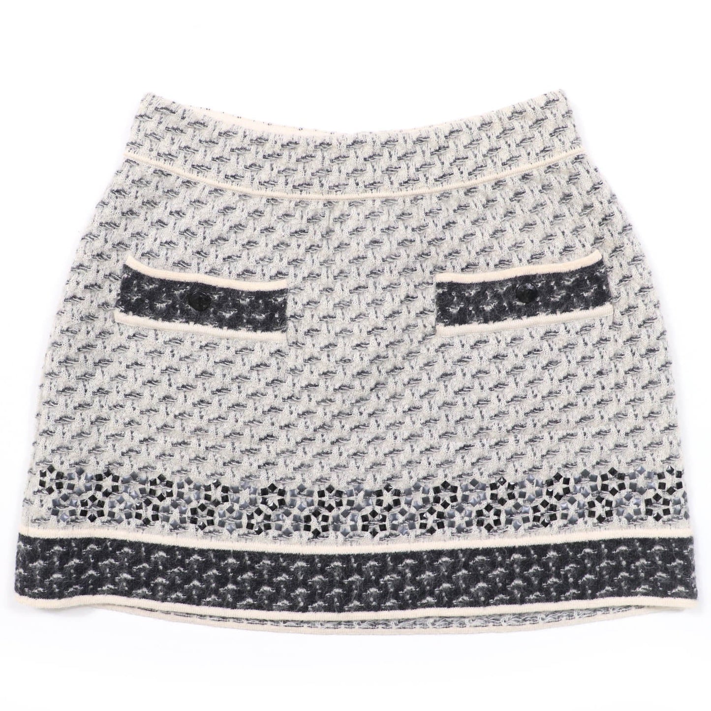 Chanel COCO Button Knit Mohair Mini Skirt