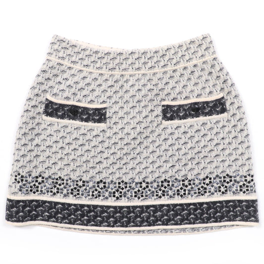 Chanel COCO Button Knit Mohair Mini Skirt