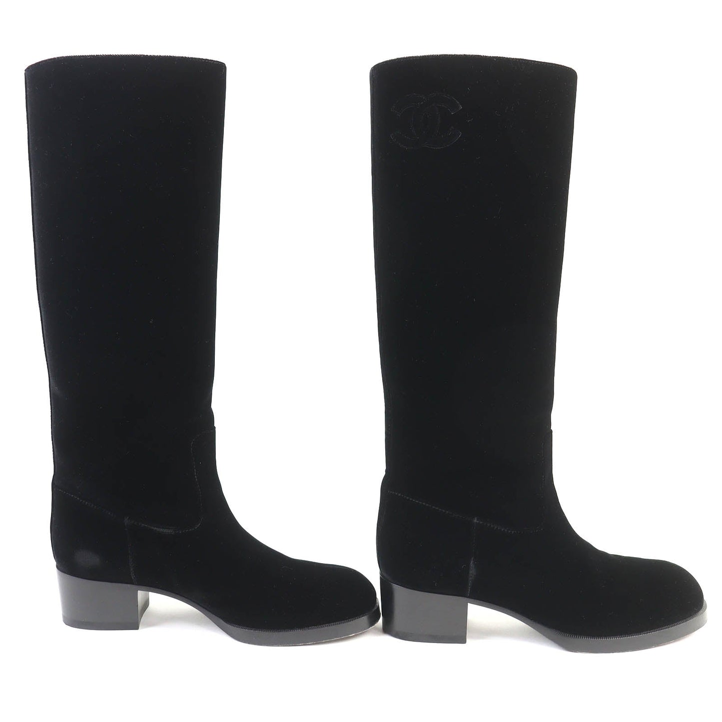 Chanel COCO Mark Velour Long Boots