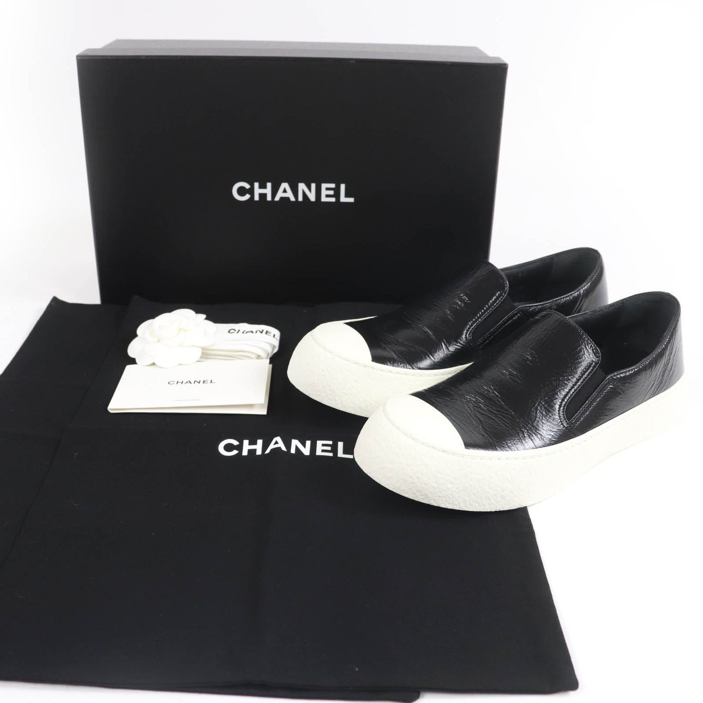 Chanel COCO Mark Leather Slip-Ons