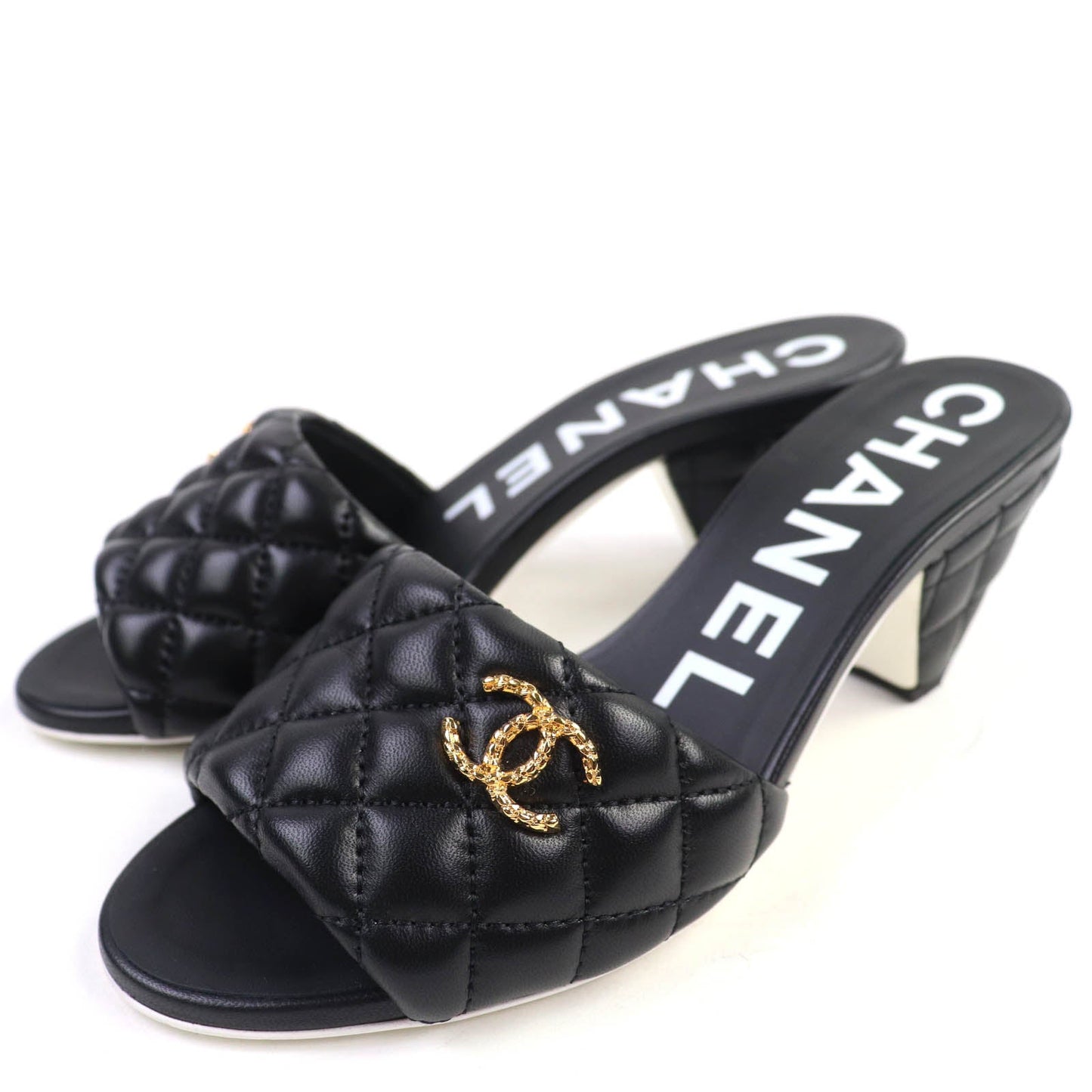 Chanel COCO Mark Matelass Lambskin Sandals