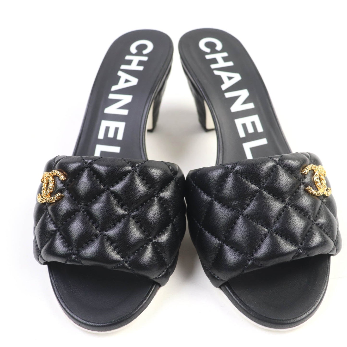Chanel COCO Mark Matelass Lambskin Sandals