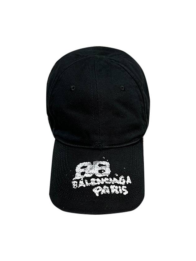 Luxury Balenciaga  Hand Draw BB Icon Ball Cap Black
