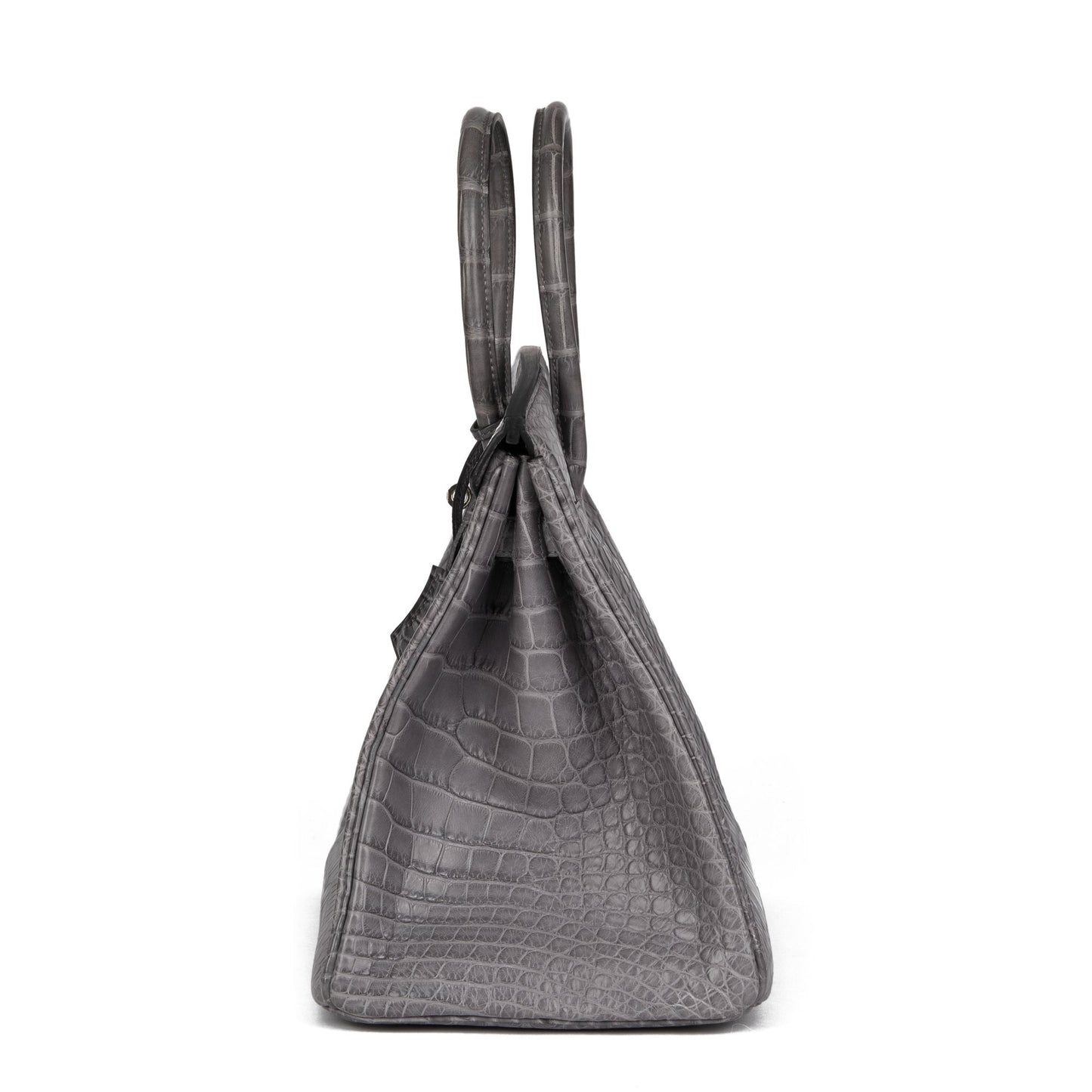 Hermes Gris Paris Matte Alligator Leather Birkin 35cm Retourne Tote