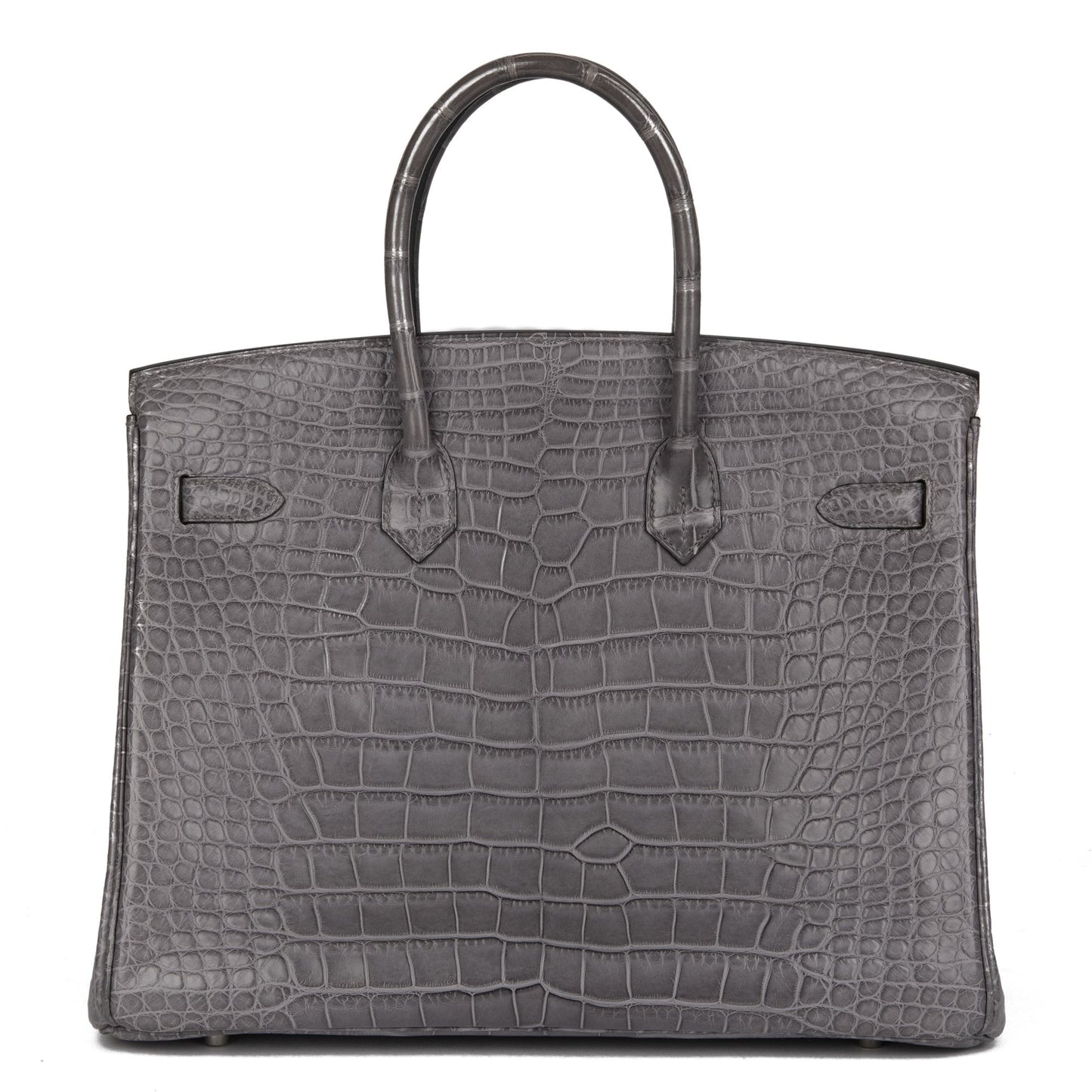 Hermes Gris Paris Matte Alligator Leather Birkin 35cm Retourne Tote
