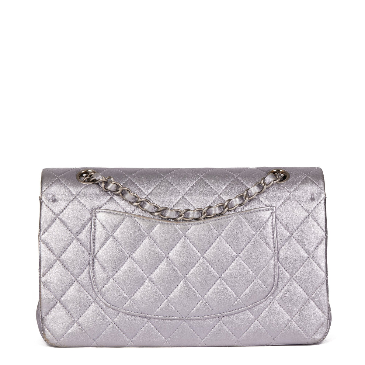 Chanel Pale Purple Quilted Metallic Lambskin Medium Classic Double Flap Bag