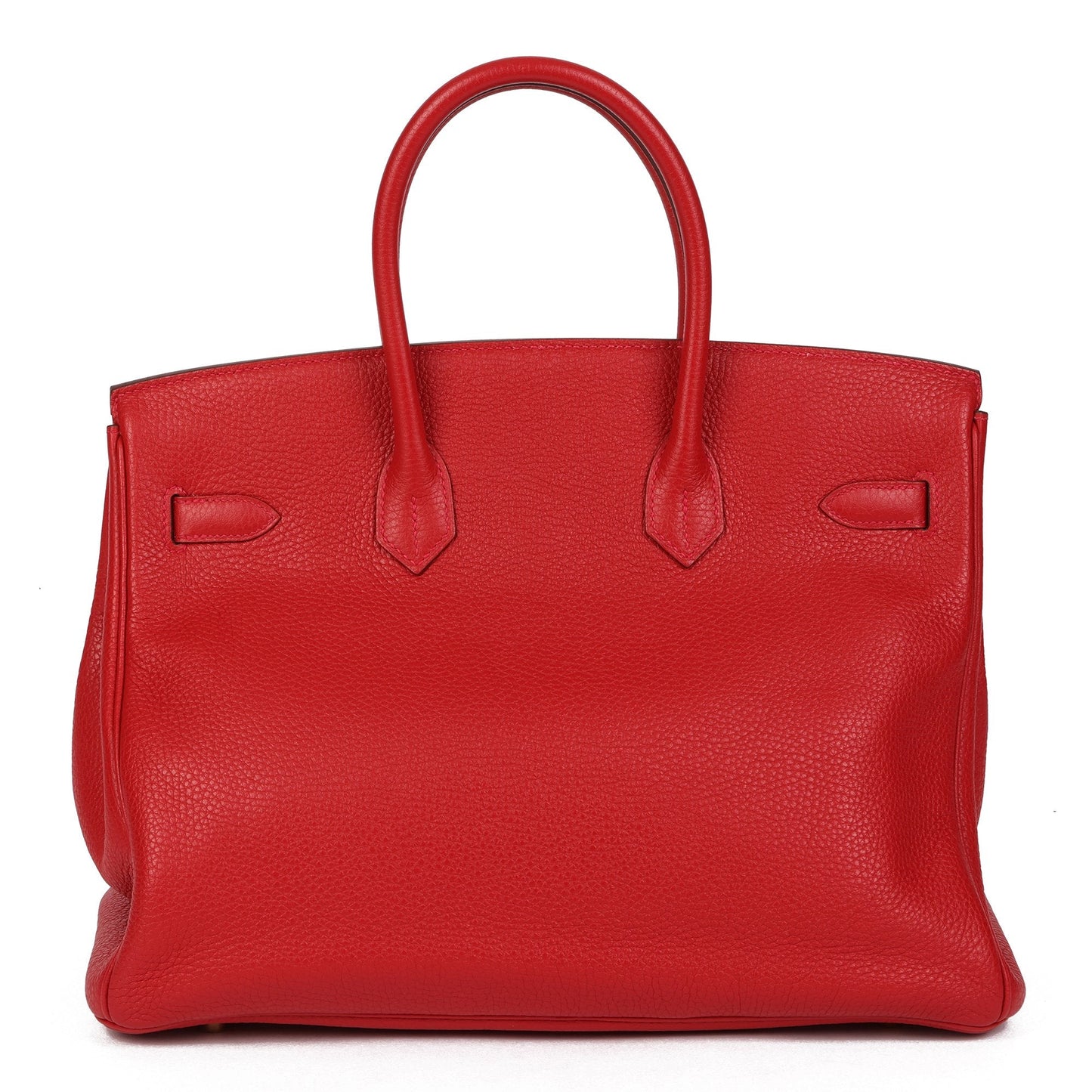 Hermes Vermillion Clemence Leather Birkin 35cm Retourne Tote
