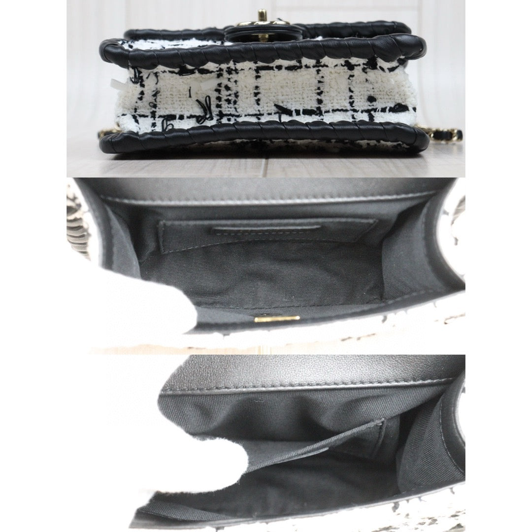 Very Good ( Rank A)｜ CHANEL Matrasse 19 Black White Splicing Color Shoulder Bag IC Chips Model｜P25051608