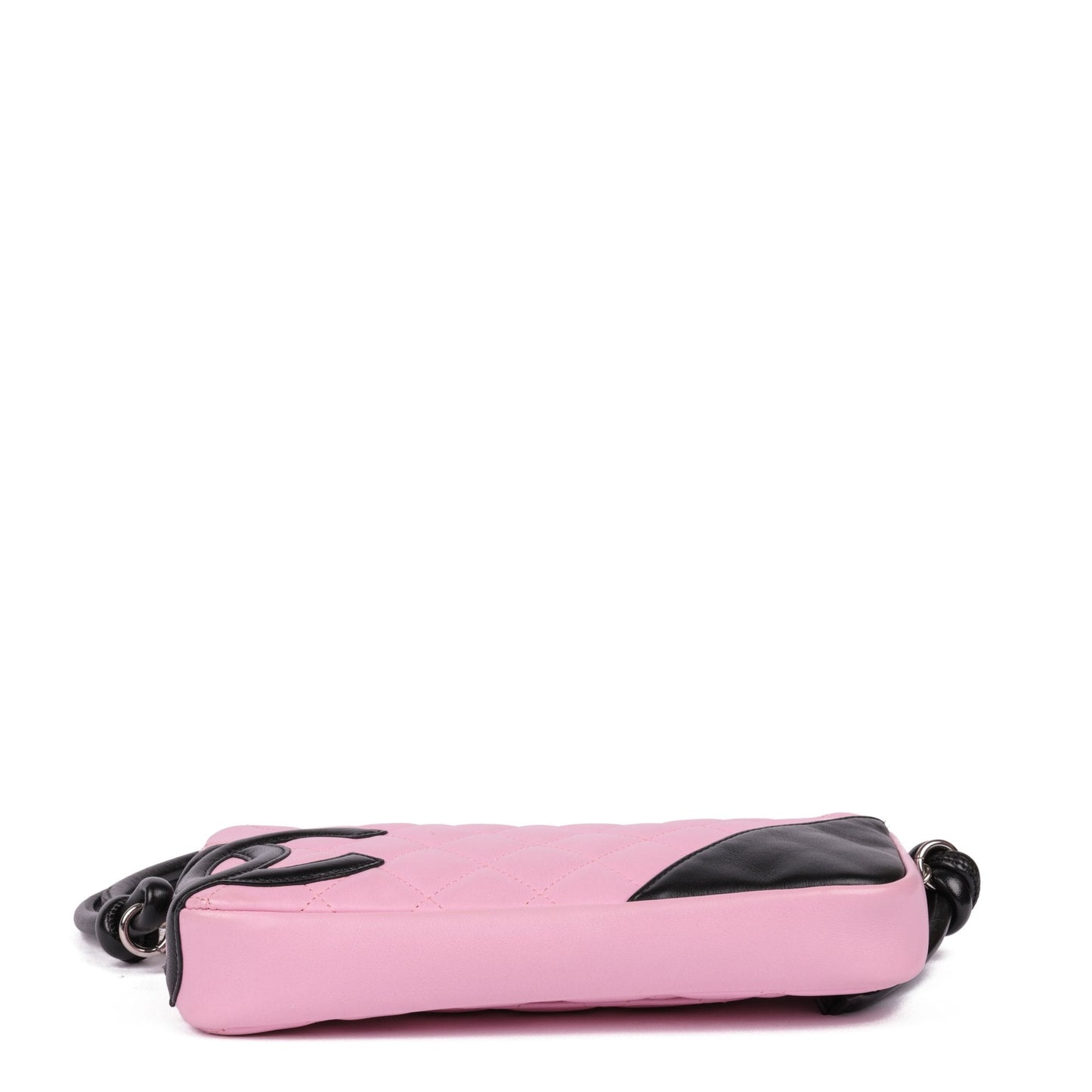 Chanel Pink & Black Quilted Lambskin Cambon Shoulder Pochette Shoulder Bag