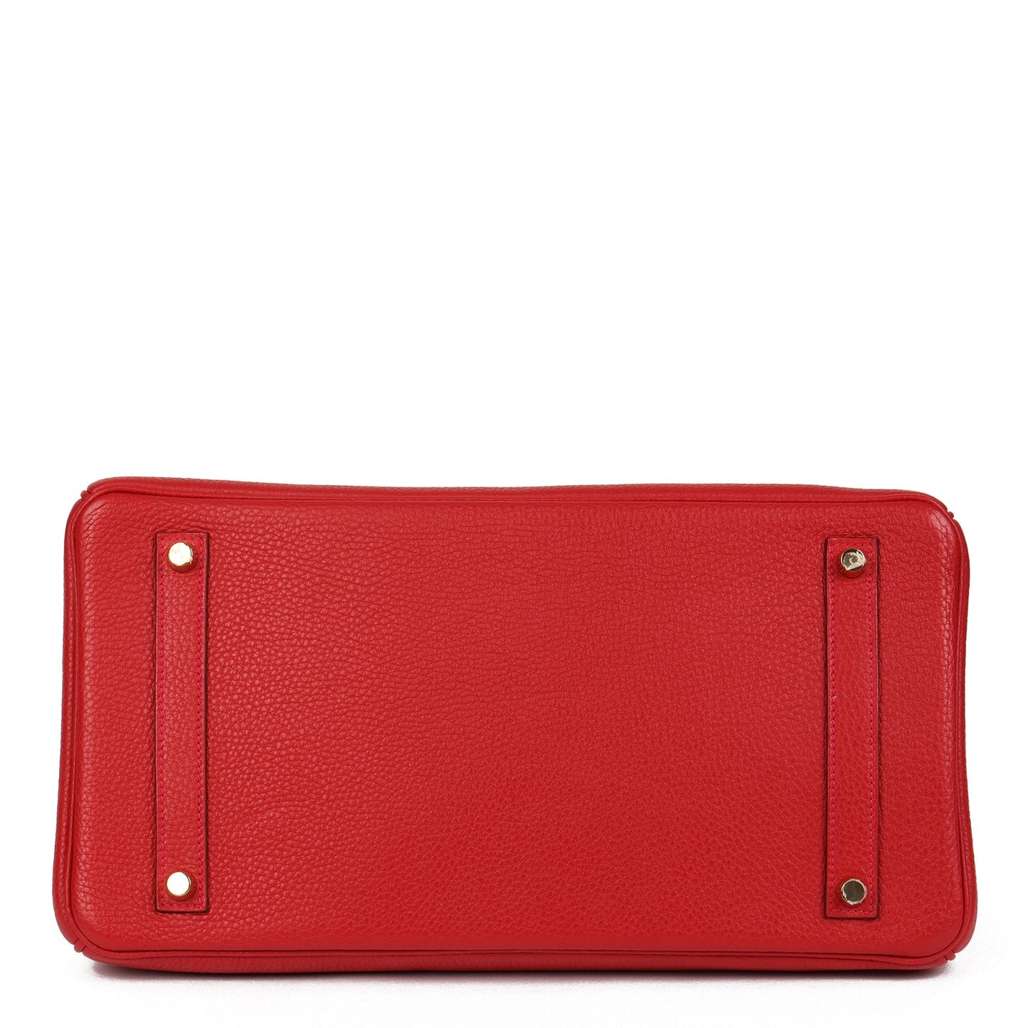 Hermes Vermillion Clemence Leather Birkin 35cm Retourne Tote