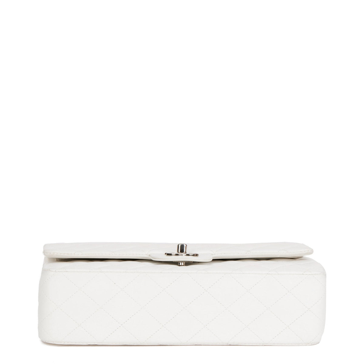 Chanel White Quilted Lambskin Vintage Medium Classic Double Flap Bag
