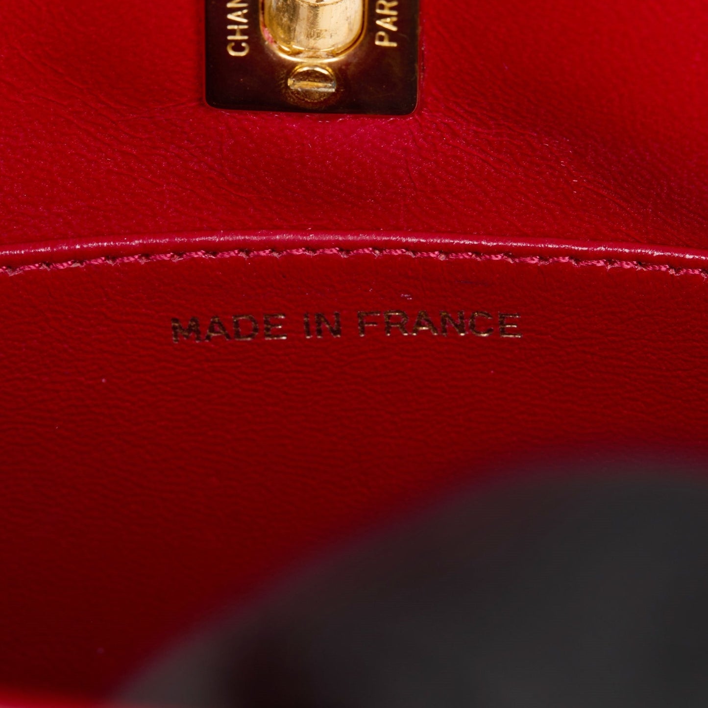 Chanel Red Quilted Lambskin Vintage Classic Shoulder Bag