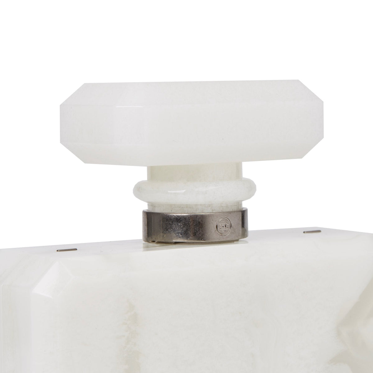 Chanel White Marble Plexiglass Paris-Rome Perfume Bottle Bag