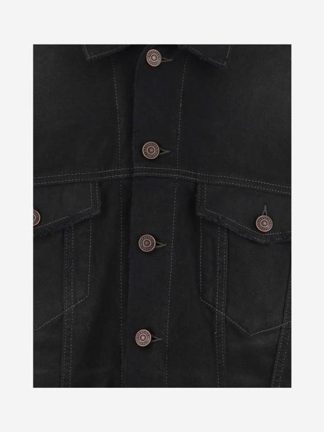Luxury Balenciaga  Political Campaign Logo Oversized Denim Jacket Black