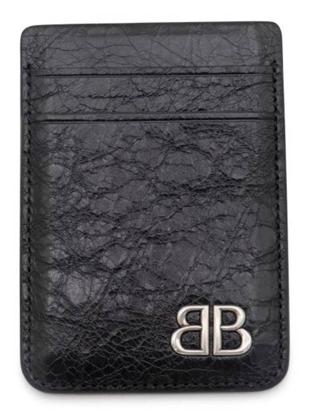 Luxury Balenciaga  Monaco Magnet Card Wallet Black