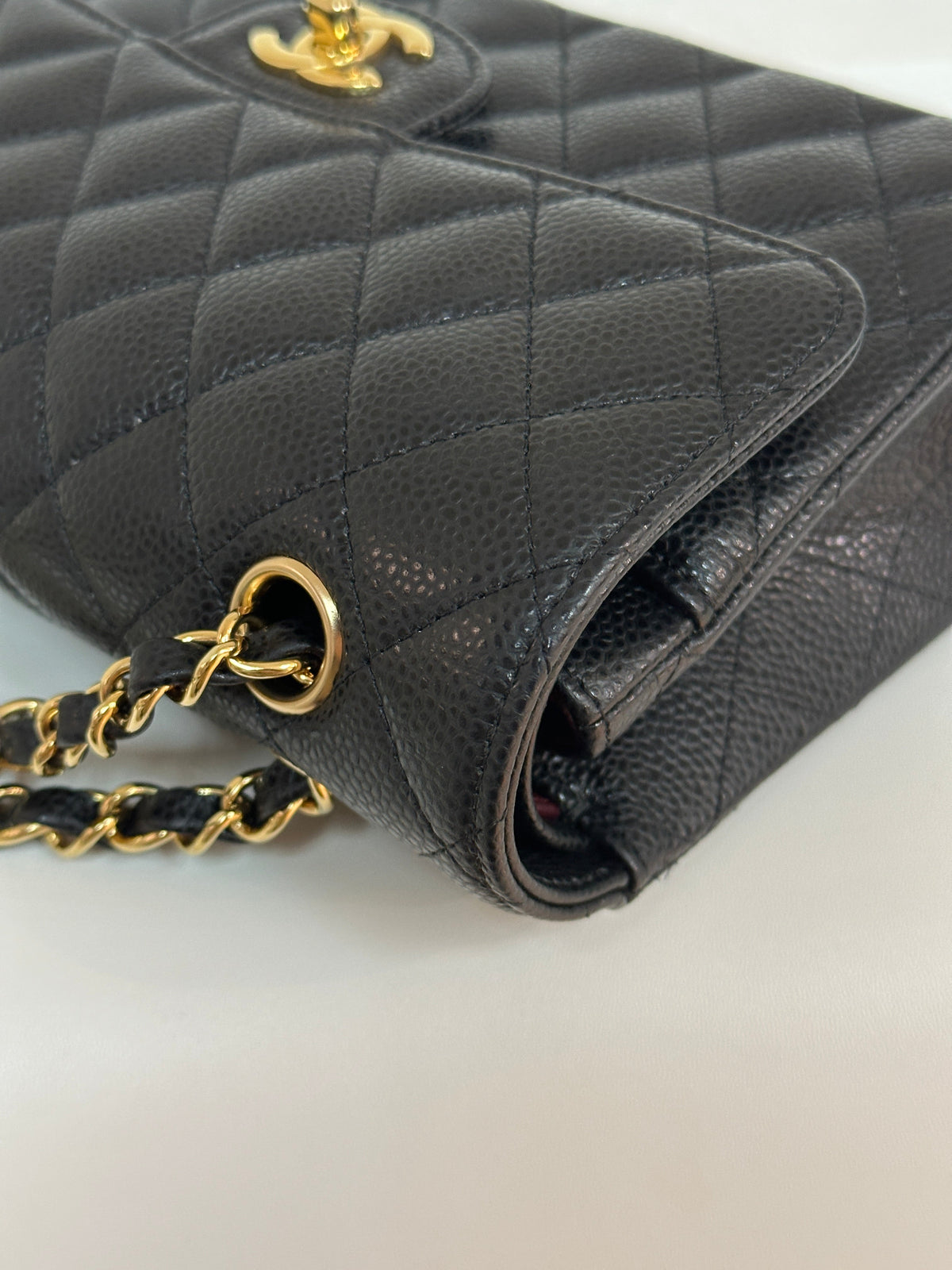 Chanel Small Classic Quilted Caviar Double Flap Bag Black