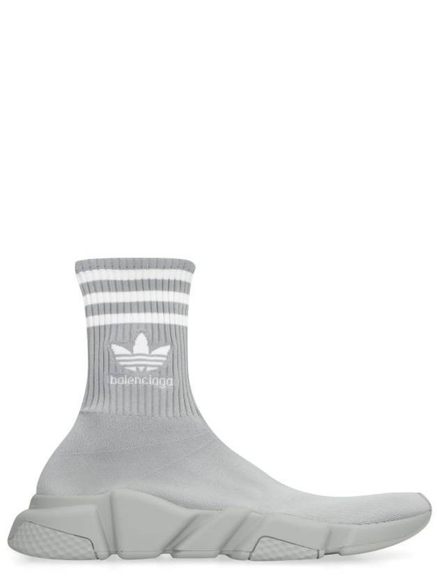 Luxury Balenciaga  Embroidered Logo Sock High Top Sneakers Grey