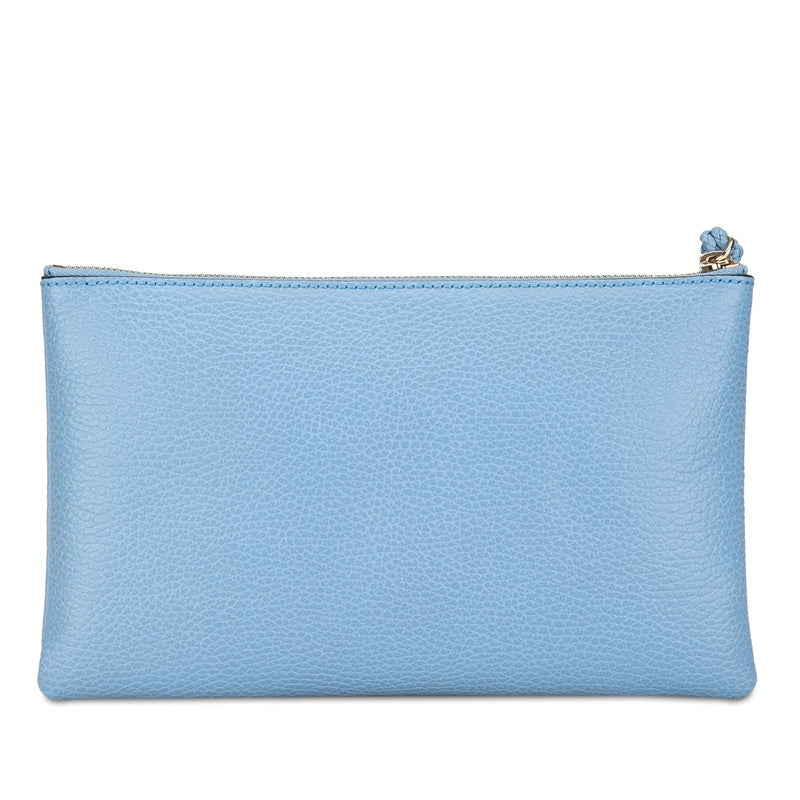 Gucci Bamboo Backpack Clutch 449652 Light Blue Leather  Gucci